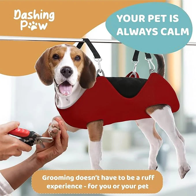 Dog Grooming Hammock – Sturdy & Safe Dog Hammock for Grooming with Durable Carabiner Clips & Straps – Soft, Comforting Dog...