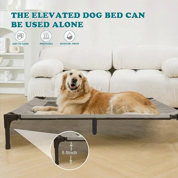 2 in 1 Dog House,Elevated Dog Bed with Removable Cover, Indoor & Outside Puppy Shelter Cot,Raised Dog Bed for Large Dogs &...