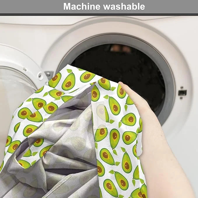 Lunarable Avocado Dog Crate Cover, Pattern of Sliced Healthy Fruits Scattered, Easy to Use Pet Kennel Cover for Medium Lar...
