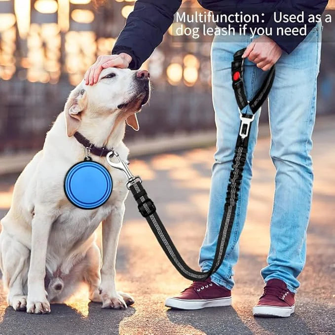 2 Piece Set Dog Seat Belt Retractable Dog Car Seatbelts Adjustable Pet Seat Belt for Vehicle Headrest Restraint Adjustable...