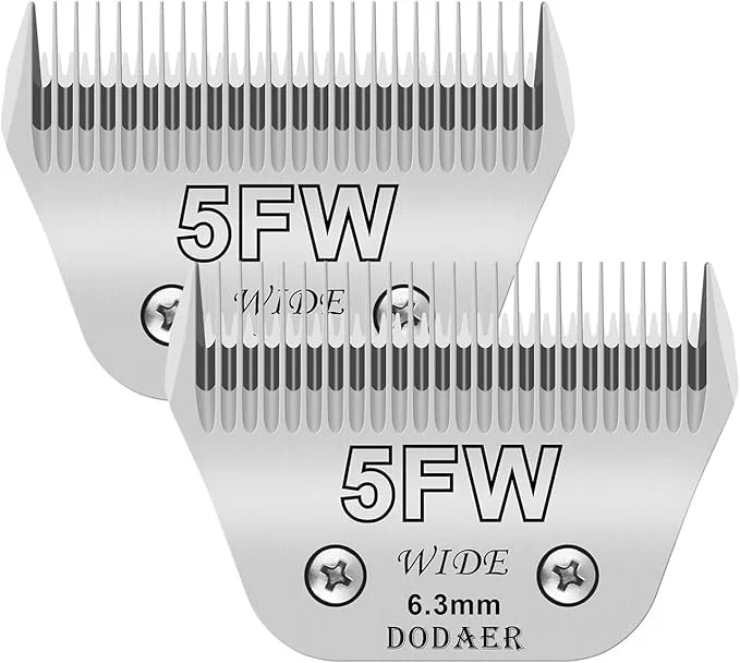 2 Pack 5 Wide Blades for Dog Grooming,Compatible with Andis,Oster A5,Wahl km10 Clippers,Cutting Length 1/4" (6.3mm) - Prod...