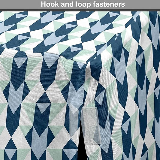 Lunarable Chevron Dog Crate Cover, Stripes Zigzags and Other Geometrical Shapes Pastel Colored Pattern, Easy to Use Pet Ke...
