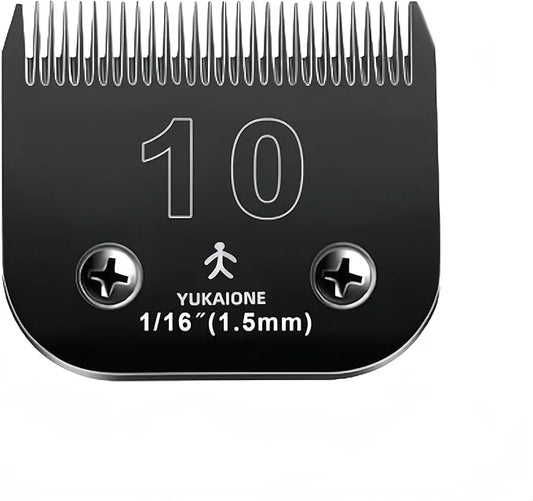 #10 Dog & Cat Clipper Blade: Titanium Coated SK2 Steel, Universal Fit for Andis, Oster, Wahl - 1/16" Cut for Precise Trims...