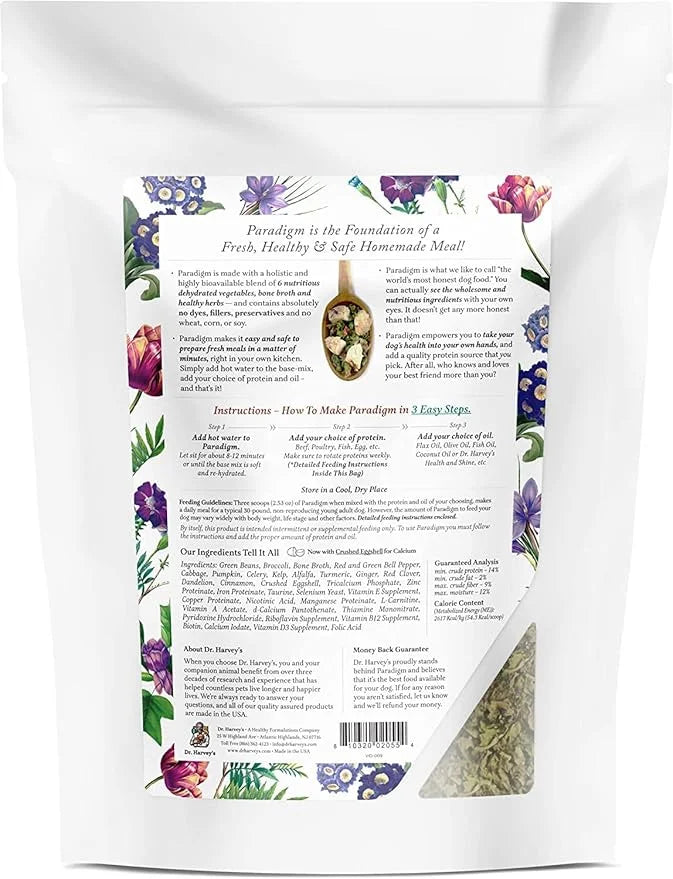 Dr. Harvey's Paradigm Green Superfood Dog Food, Human Grade Dehydrated Grain Free Base Mix for Dogs, Diabetic Low Carb Ket...