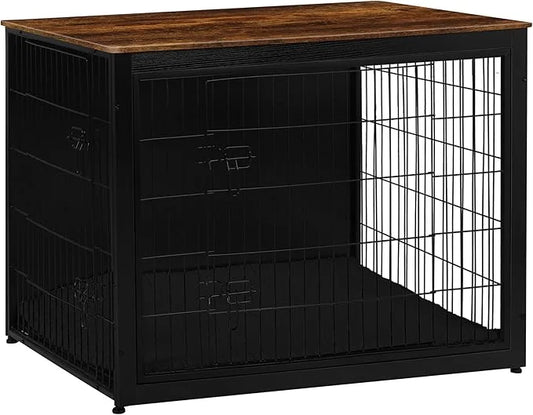 DWANTON Dog Crate Furniture with Cushion, Wooden Kennel Table with Double Doors, Indoor Dog House, Extra Large Size, 43.3"...