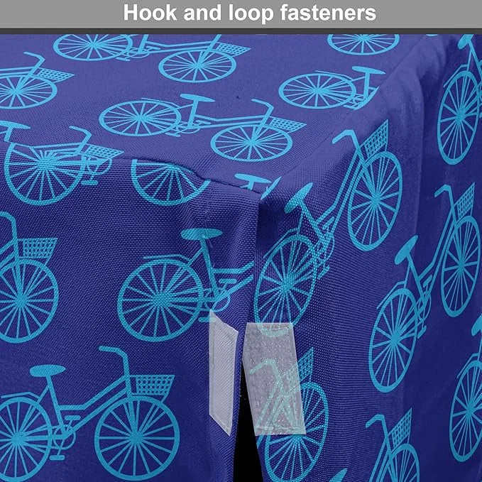 Lunarable Contemporary Blue Dog Crate Cover, Repetitive Pattern with Silhouette Style Bicycles, Easy to Use Pet Kennel Cov...