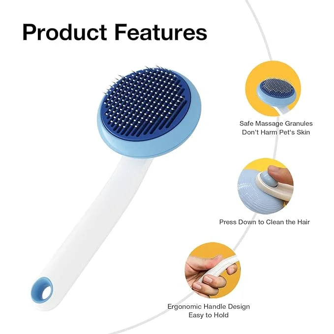 Self-Cleaning Slicker Brush for Cat & Dog Grooming - Removes Tangles, Loose Undercoat, and Mats (Blue, 2 Pack) - Product I...