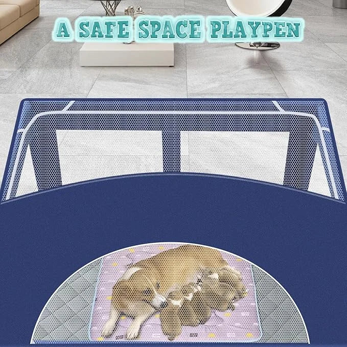 42x42 Inches Puppy Playpen with Cover&Dog Pads, Dog Playpen for Puppies or Small Dogs, Pet Playpen for Indoor & Outdoor, S...