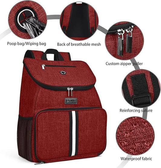 BAGLHER丨Dog Travel Bag, Airline Approved Pet Supplies Backpack, Dog Travel Backpack with 2 Silicone Collapsible Bowls and ...