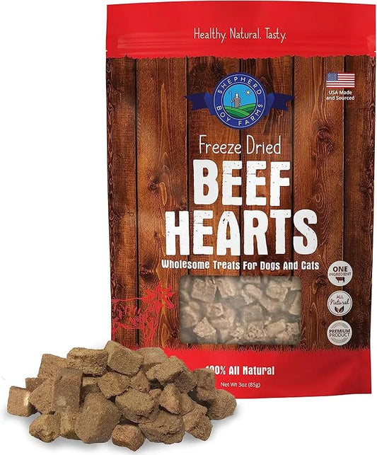 Freeze Dried Dog and Cat Treats, Beef Heart, All Natural Single Ingredient Freeze-Dried Dog Treat & Dog Snacks, Made in US...