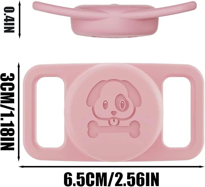2 Pcs Pink Anti Lost Silicone Protective Case Compatible with Airtag for Dog Cat Pet Collar - Product Image