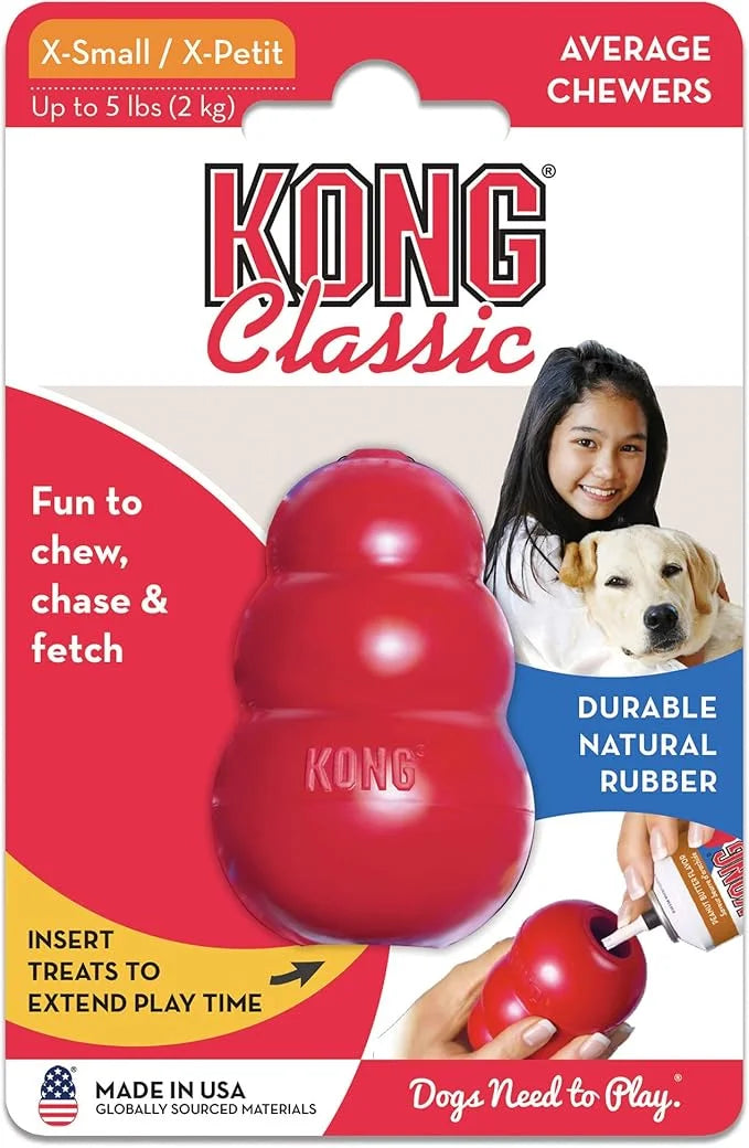 KONG Classic Stuffable Dog Toy - Fetch & Chew Toy for Dogs - Treat-Filling Capabilities & Erratic Bounce for Extended Play...