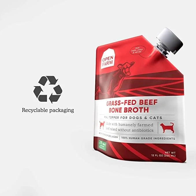 Open Farm Bone Broth, Food Topper for Both Dogs and Cats with Responsibly Sourced Meat and Superfoods Without Artificial F...