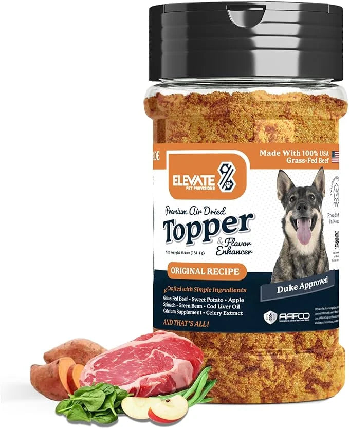 100% Human Grade - Dog Food Toppers for Picky Eaters - Air Dried, All Natural, USA Grass Fed Beef - Limited Ingredient, Gr...