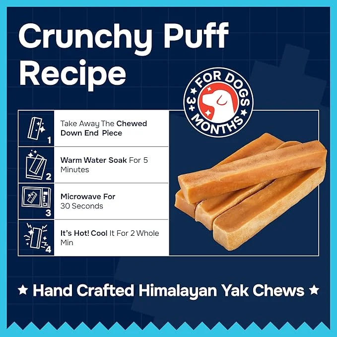 100% Natural Yak Cheese Himalayan Made Dog Chews All Breeds - Lactose Free Yak Chews for Small Medium & Large Dogs - Denta...