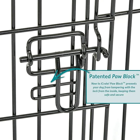 MidWest Homes for Pets Newly Enhanced Single & Double Door iCrate Dog Crate, Includes Leak-Proof Pan, Floor Protecting Fee...