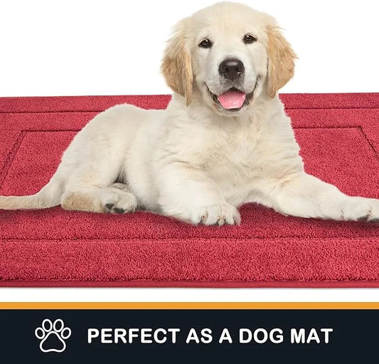 PURRUGS Dirt Trapper Door Mat 32" x 47.5", Non-Slip/Skid Machine Washable Entryway Rug, Dog Door Mat, Super Absorbent Welc...
