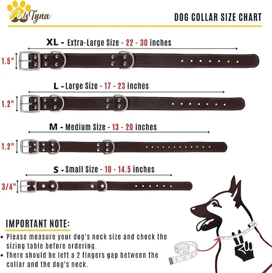 Heavy Duty Leather Dog Collar for Small Dogs - Soft and Strong Dog Collar for Puppy or Small Dogs (Small: Fit 10" - 14.5" ...