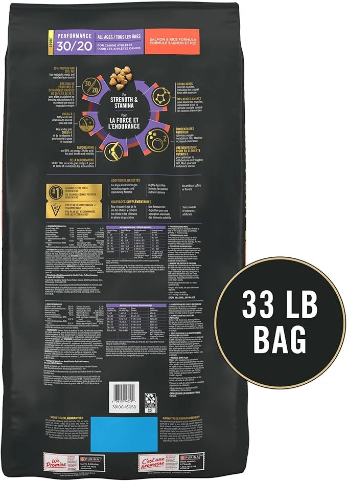 Purina Pro Plan High Protein Dog Food, Sport 30/20 Salmon and Rice Dog Food Dry Formula - 33 lb. Bag - Product Image
