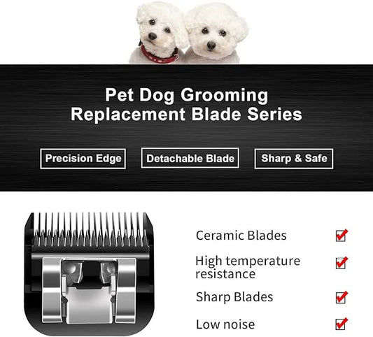 10 Blades Dog Grooming Blades Compatible with Andis/Oster A5/Wahl KM-10 Series Dog Clippers,Detachable Clipper Replacement...