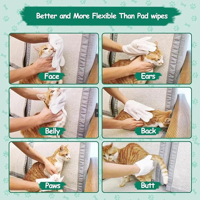 Pet Cleaning and Deodorizing Bathing Wipes for Dog and Cat, Extra ThickNourish Fur No-Rinse Grooming Wipes for Daily Care ...