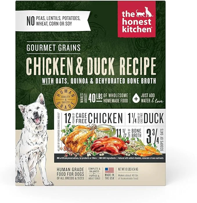 The Honest Kitchen Human Grade Dehydrated Gourmet Grains Dog Food - Chicken & Duck , 10 Pound Box - Product Image