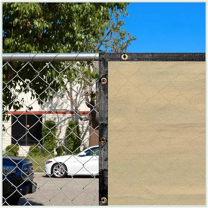 ColourTree 5' x 24' SandBeige Custom Size Shade Cloth with Grommets - 90% Sunblock, Durable Mesh Fabric Tarp for Dog Kenne...