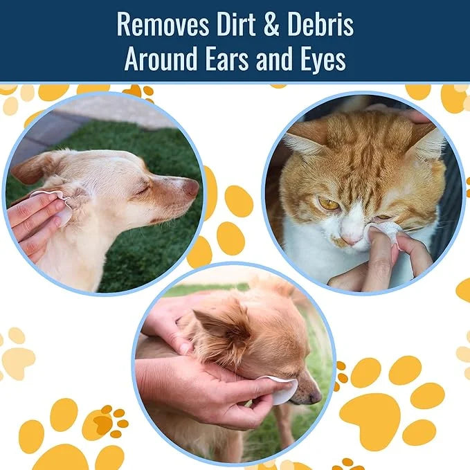 HealthSmart Ear & Eye Wipes for Dogs & Cats, Puppy & Kitty Essentials, Gently Formulated, Removes Debris Around Ears & Eye...