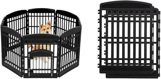 34" 8-Panel Pet Playpen with Door, Medium Large Dog Secure Easy Assemble Easy Storing Customizable + 34''H 2 Add on Panels...