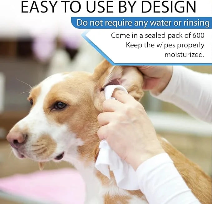 Dog Wipes for Dogs Cats, 600 Count All Purpose Cleaning Pet Wipes, Dog Ear Wipes, Quick Easy Grooming for Bums, Body, Paws...