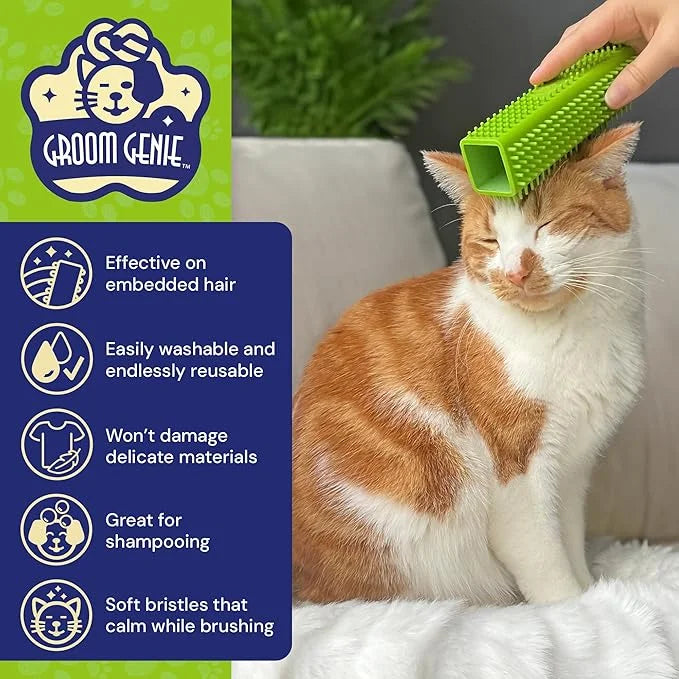 Magic Pet Hair Block Brush (Field Green) | Ultimate Dog & Cat Hair Remover for Sofa, Furniture, Carpet, Bedding, and Cloth...