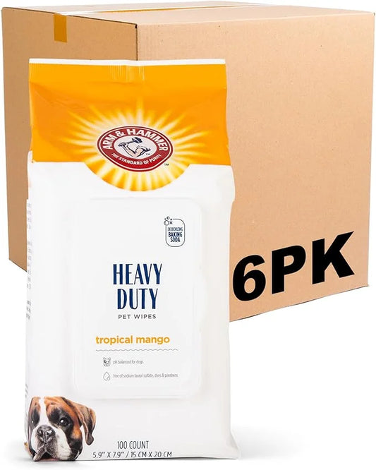 Arm & Hammer for Pets Heavy Duty Multipurpose Bath Wipes for Dogs | All Purpose Dog Wipes Remove Smell & Refresh Skin for ...