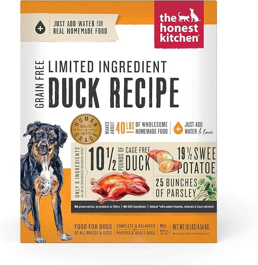 The Honest Kitchen Limited Ingredient Duck Grain Free Dehydrated Dog Food - Duck, 10 Pound Box - Product Image