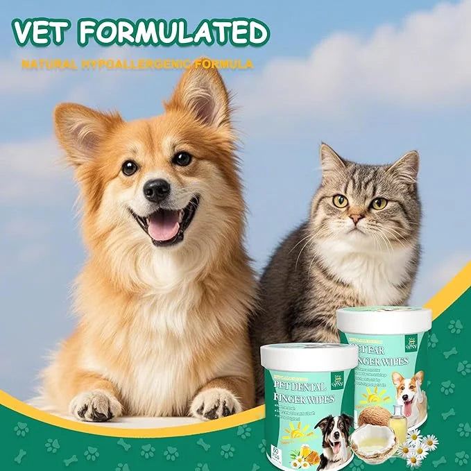 Pet Cleaning and Deodorizing Bathing Wipes for Dog and Cat, Extra ThickNourish Fur No-Rinse Grooming Wipes for Daily Care ...