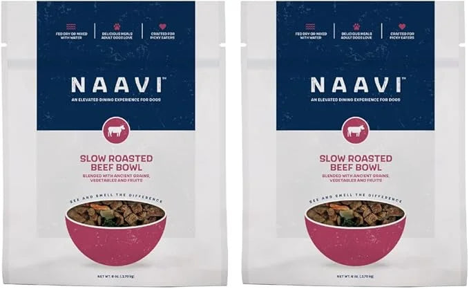 Slow Roasted Beef Bowl with Ancient Grains, Vegetables & Fruits, Premium Dog Food Topper for Adult Dogs - 6oz (2pack) - Pr...