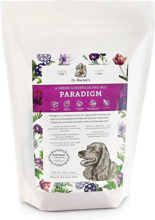 Dr. Harvey's Paradigm Green Superfood Dog Food, Human Grade Dehydrated Grain Free Base Mix for Dogs, Diabetic Low Carb Ket...