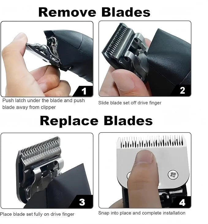 10+7+5+4 Skip Tooth Blades,Detachable Pet Dog Grooming Steel Blade Compatible with Oster A5,Wahl KM10 Series Clippers,Cut ...