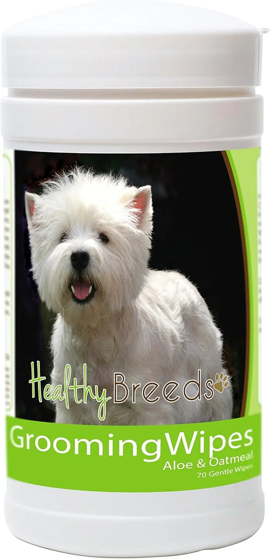 Healthy Breeds West Highland White Terrier Grooming Wipes 70 Count - Product Image