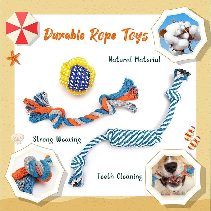 Zeaxuie 9 Pack Luxury Puppy Toys for Teething Small Dogs, Dog Toys with Cute Squeaky Puppy Chew Toys, Treat Ball and More ...