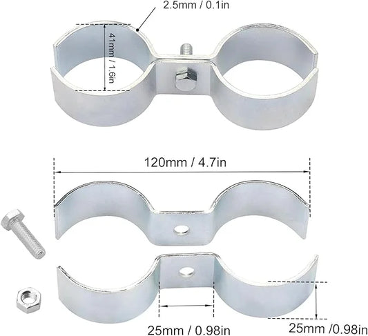 12 Packs 1 Inch Kennel Clamps, Saddle Clamps, dog kennel clamps, by GENHAKON - Product Image