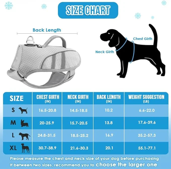 SlowTon Dog Cooling Vest - Cooling Shirt for Dogs, Evaporative Instant Cooling Vest Harness with Ice Pack Pocket, Lightwei...