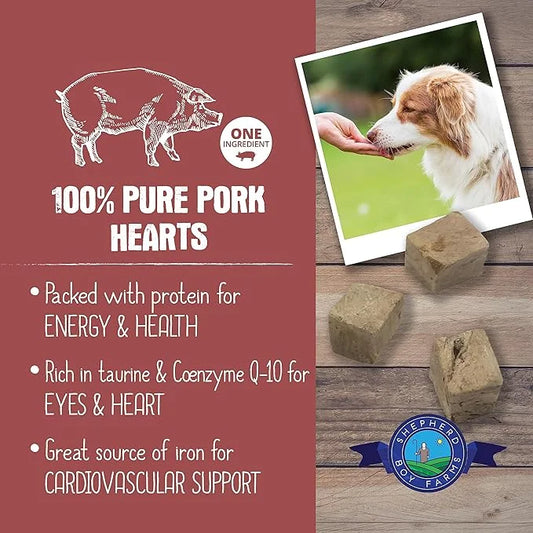 Freeze Dried Dog and Cat Treats, Pork Heart, All Natural Single Ingredient Freeze-Dried Dog Treat & Dog Snacks, Made in US...