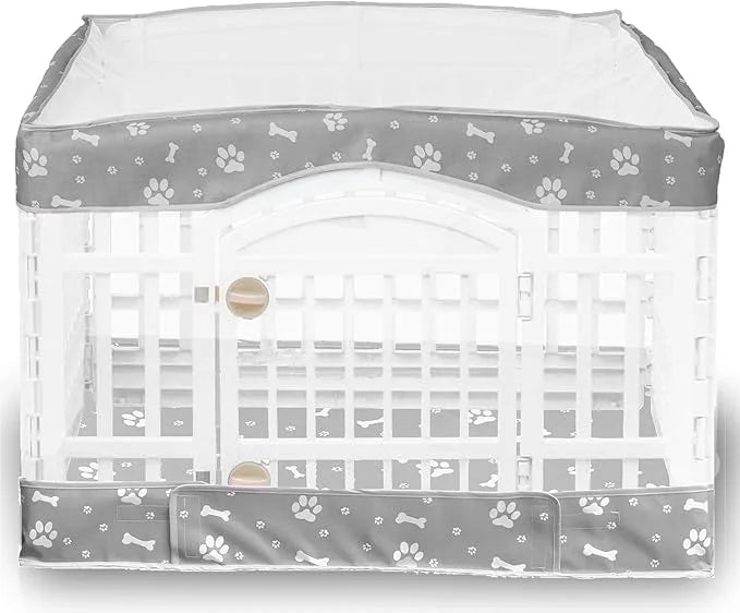2 Pack Dog Playpen Cover and Bottom Pad Fits for 36 Inch 4 Panels Pet Playpen, Dog Crate Pad Puppy Play Pen Cover, Hoop an...