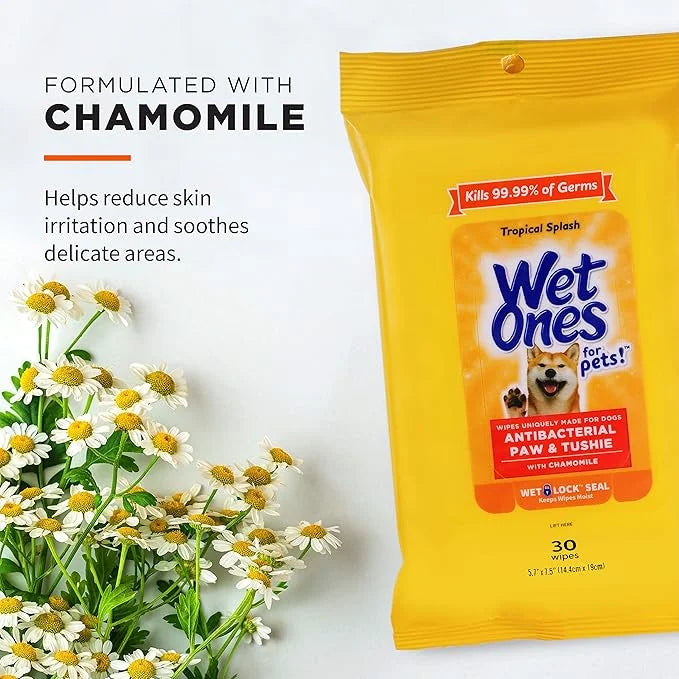 Wet Ones for Pets Paw & Tushie Dog Wipes With Chamomile, 30 ct - 8 Pack | Dog Wipes For All Dogs in Tropical Splash Scent ...