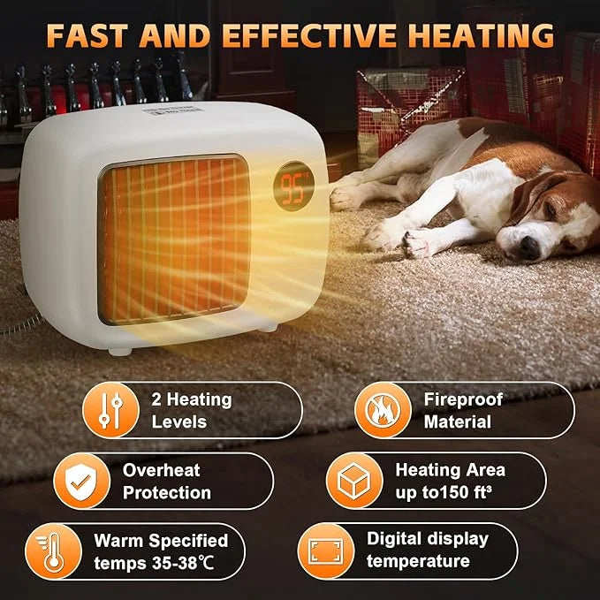 Dog House Heater, Pet House Heater with Thermostat Anti Chew Cord Overheat Protection Wall-Mounted 2 Heating Mode (300/600...