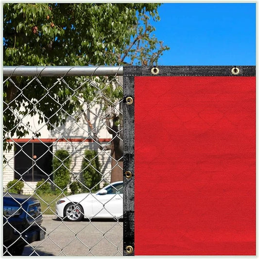 ColourTree 9' x 15' Red Custom Size Shade Cloth with Grommets - 90% Sunblock, Durable Mesh Fabric Tarp for Dog Kennel Cove...