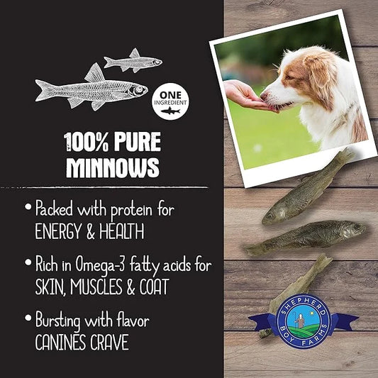 Freeze Dried Dog and Cat Treats, Minnows, All Natural Single Ingredient Freeze-Dried Dog Treat & Dog Snacks, Made in USA, ...