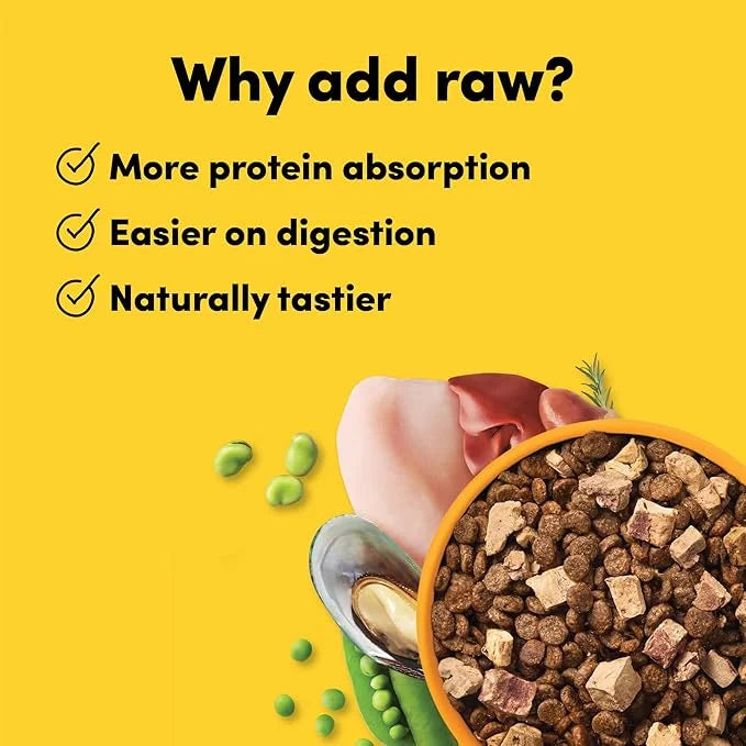 RawMix33 Premium Freeze-Dried Raw Cage-Free Chicken Recipe Dog Food, Protein Rich, Includes Kibble, Non-GMO, No Wheat or C...