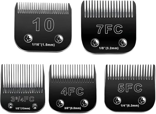 10 Blades Dog Grooming Blades Compatible with Andis/Oster A5/Wahl KM-10 Series Dog Clippers,Detachable Clipper Replacement...