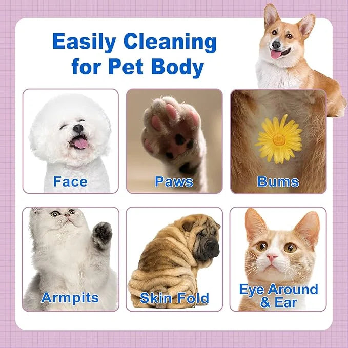 DR.EASY Lavender 200ct Scent Pet Wipes for Dogs and Cats，Ears, Face, Butt, Body and Eye –Convenient, Nature，Home or Travel...
